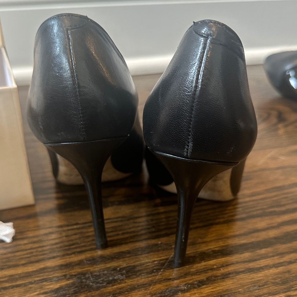 Jimmy Choo Black Leather Stiletto Heels - Picture 14 of 16